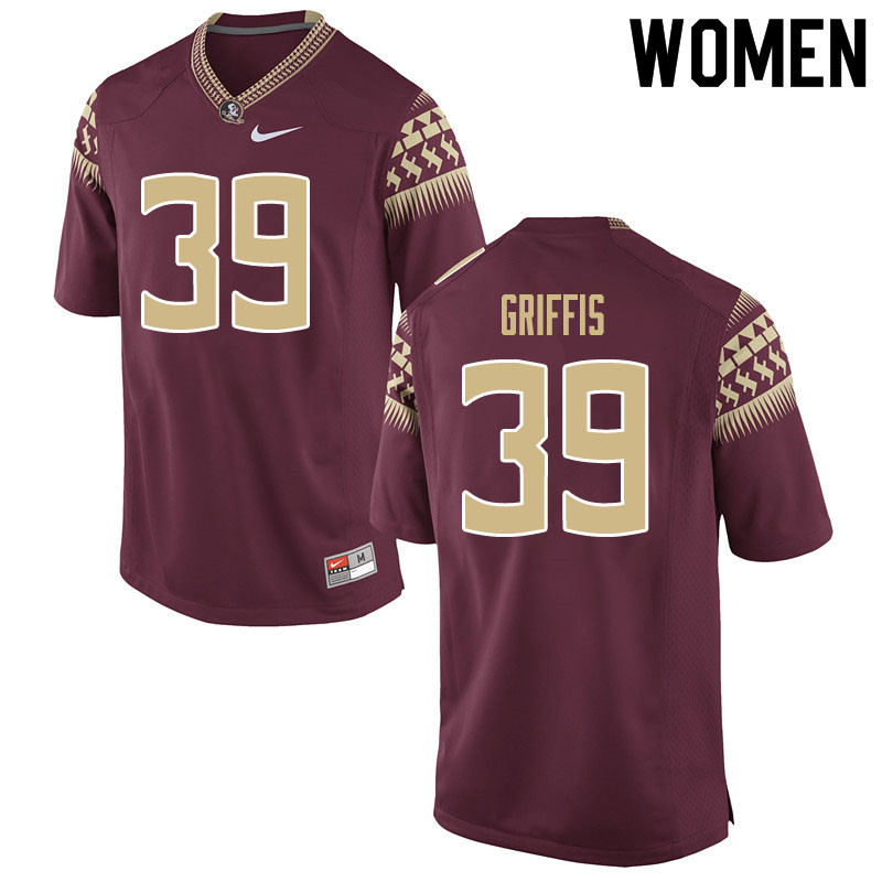 Women #39 Josh Griffis Florida State Seminoles College Football Jerseys Sale-Garnet